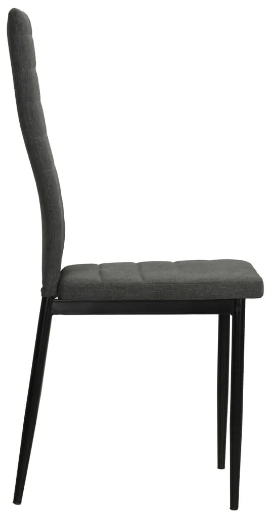 Cadeiras de jantar 2 pcs tecido cinzento-escuro