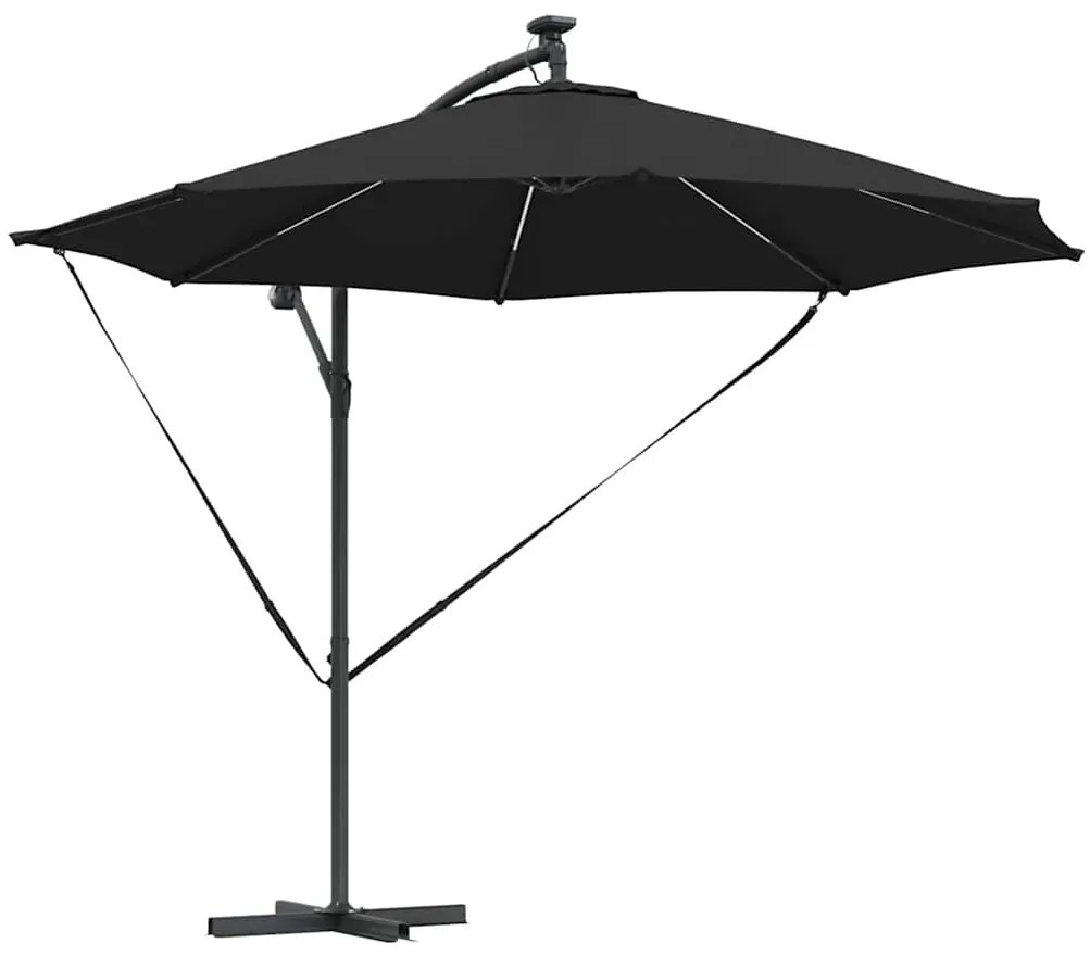 Guarda-sol de Bananeira Cantilever Preto 294 x 294 x 248 cm