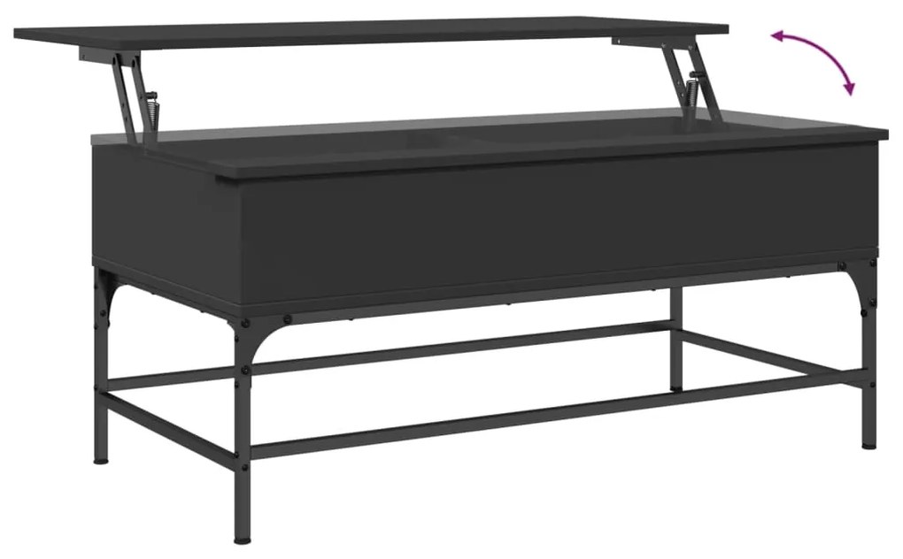 Mesa de centro 100x50x45 cm derivados de madeira/metal preto