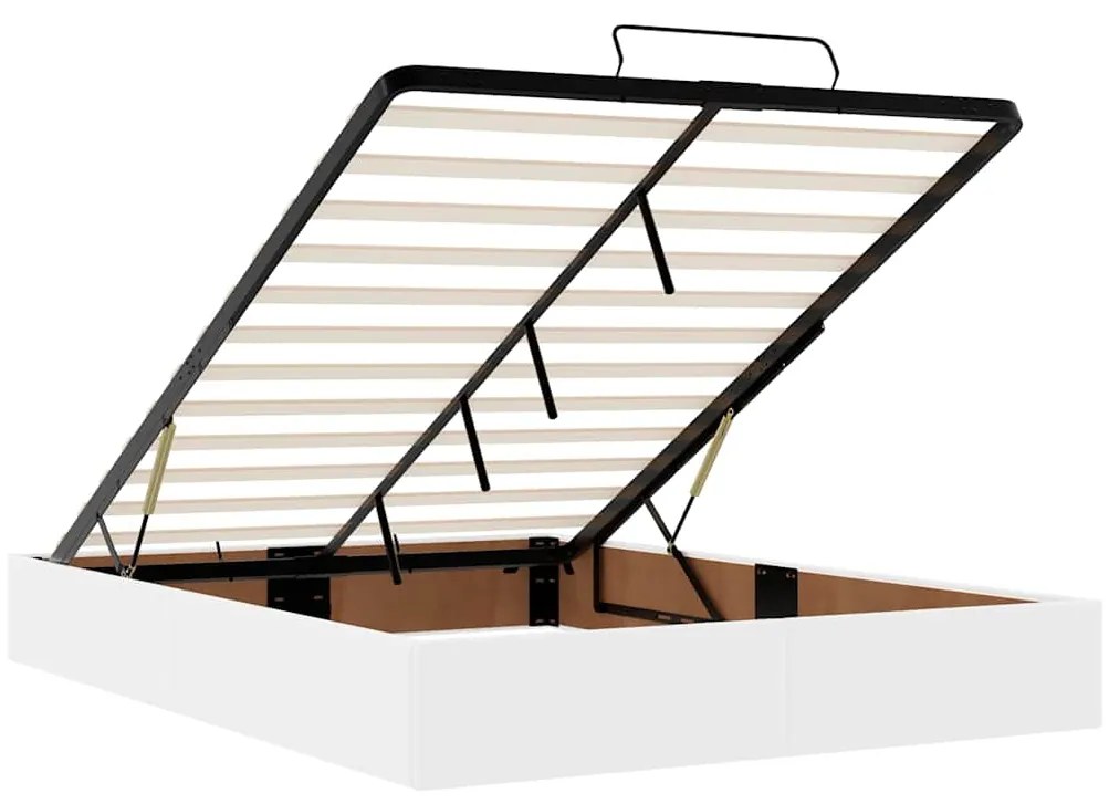 Cama otomana com colchões &amp; LEDs 140x200 cm couro artificial