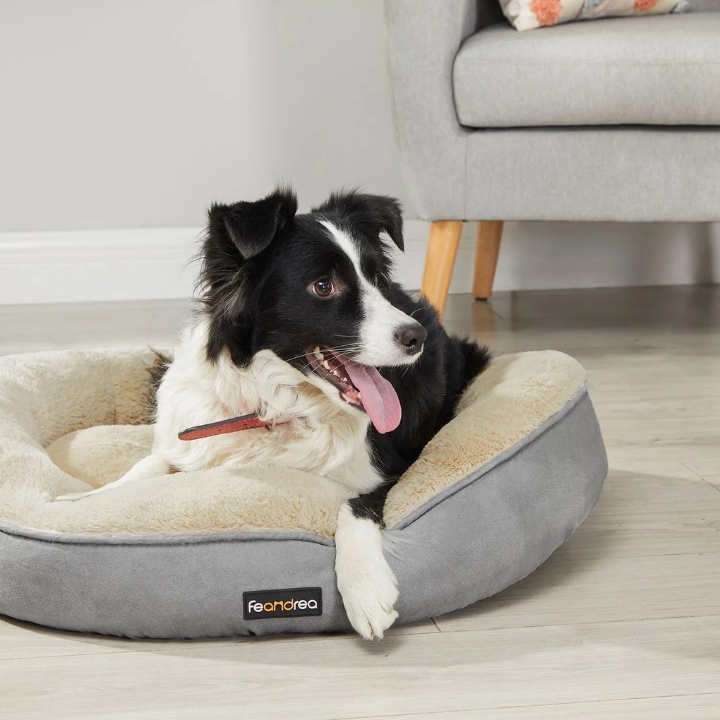 Cama para cães com Ø 70 cm em forma de donut cinzento claro