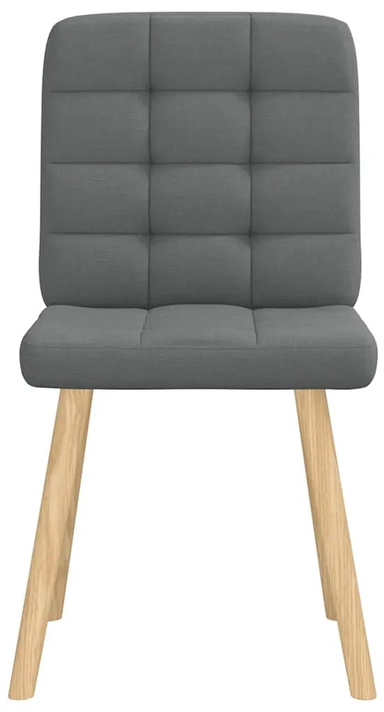Cadeiras de jantar 2 pcs tecido cinzento-escuro