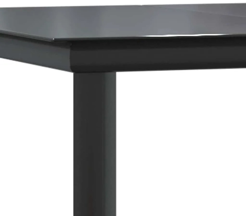 Conjunto jantar jardim 7 peças almofadas vidro vime cinzento PE