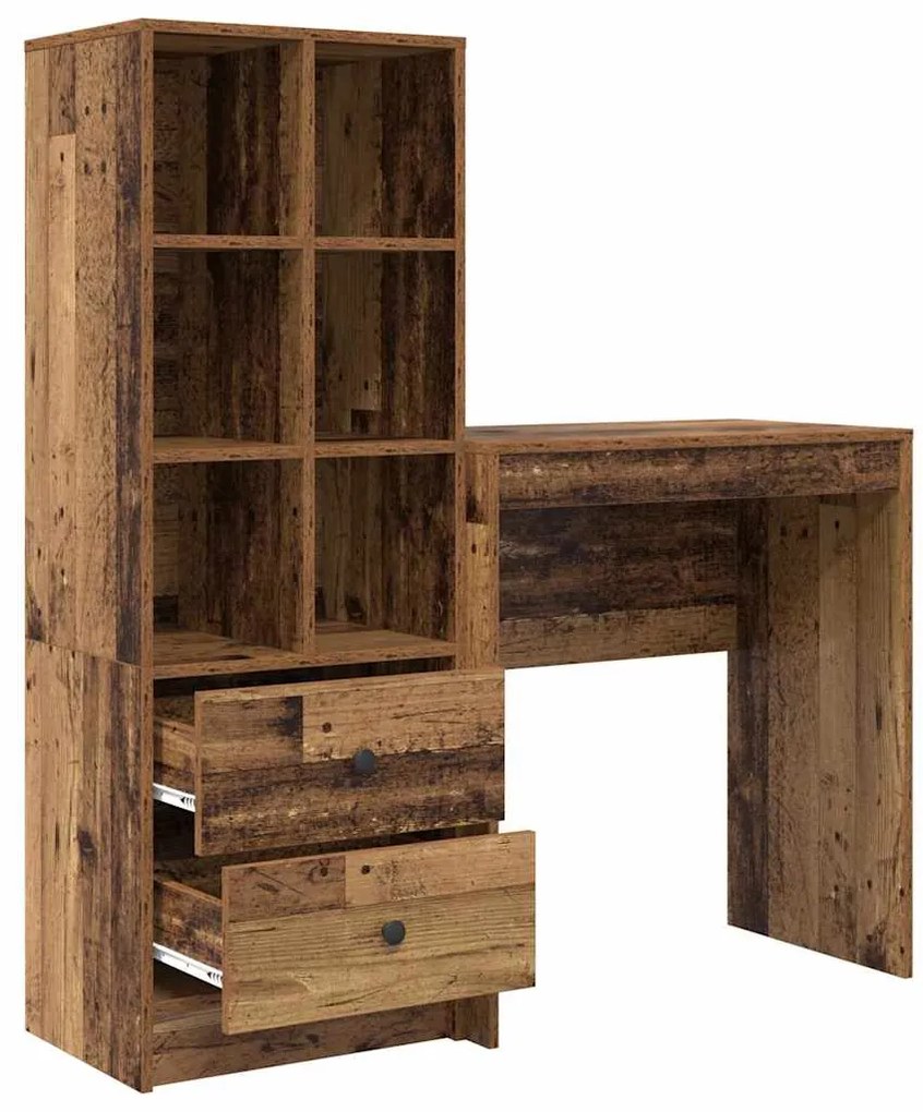 Mesa com Armazenamento Madeira Velha Madeira Derivada