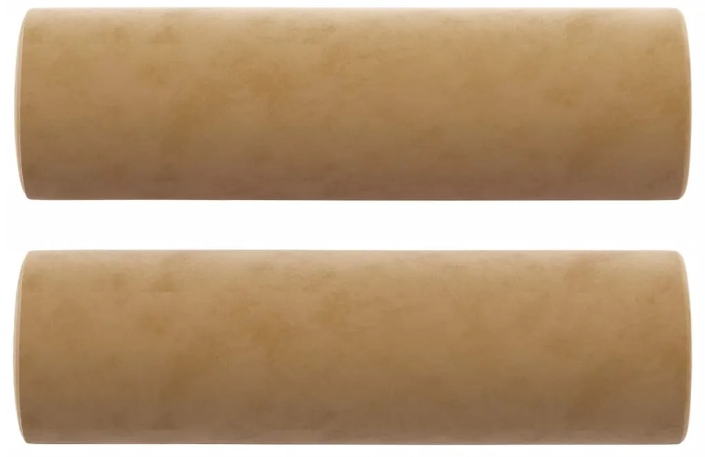 Sofá 3 lugares c/ almofadas decorativas 180 cm veludo castanho