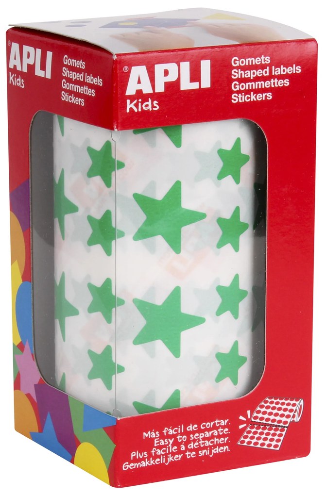 Rolo Autocolantes Estrela Verde Tamanhos Diversos