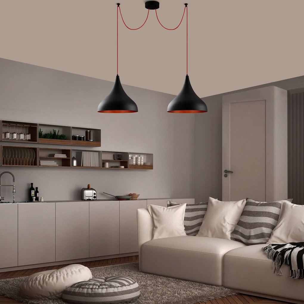 Candeeiro Suspenso Berceste – Preto – 131 x 41 cm