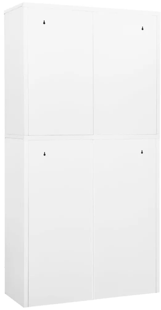Armário de escritório 90x40x180 cm aço branco