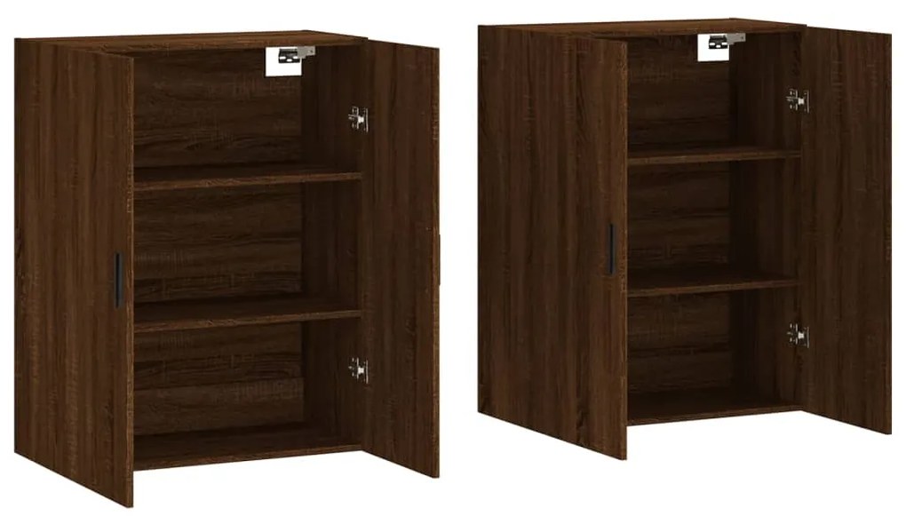 Armários de parede 2 pcs 69,5x34x90 cm carvalho castanho
