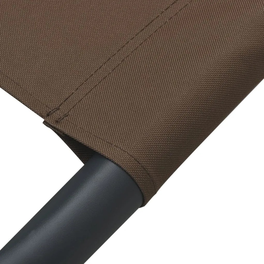 Espreguiçadeira com toldo e almofadas castanho
