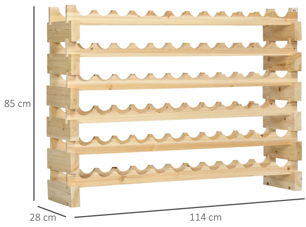 Garrafeira de Vinho para 72 Garrafas Garrafeira com 6 Níveis Suporte para Vinhos Vertical 114x28x85 cm Madeira