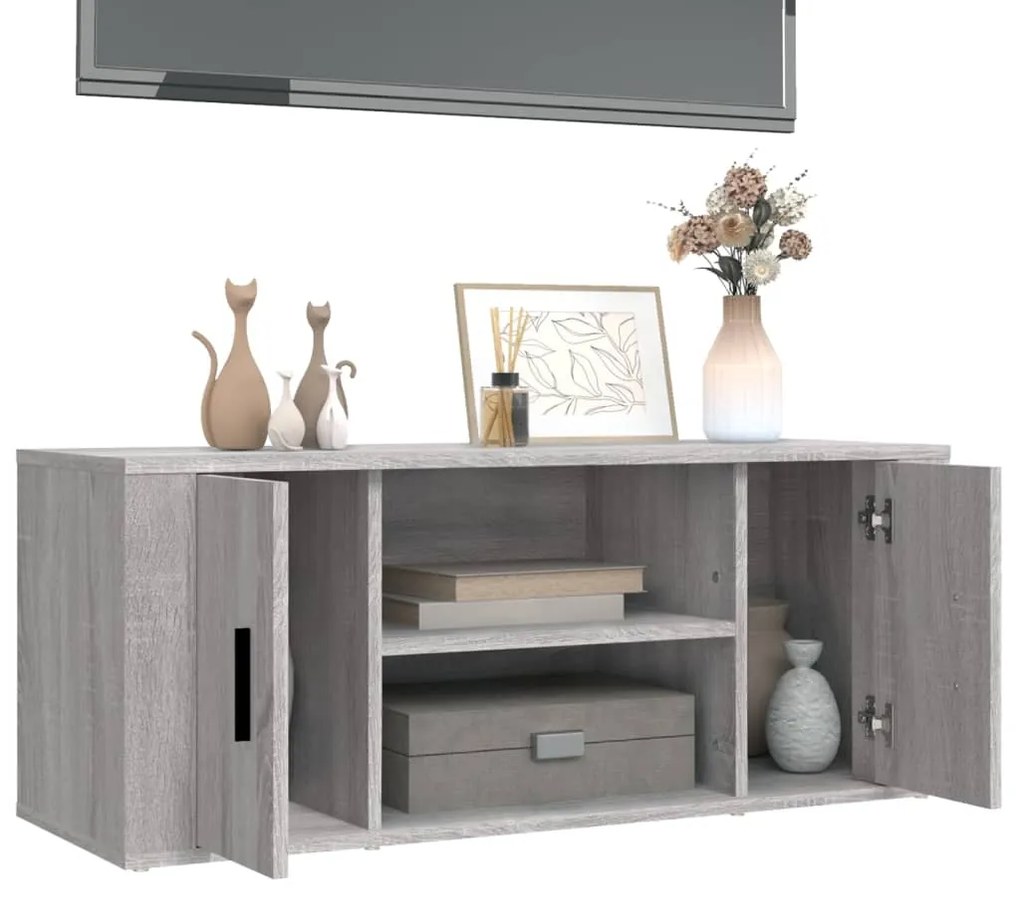 Móvel de TV Clivia de 100 cm - Cinzento - Design Moderno