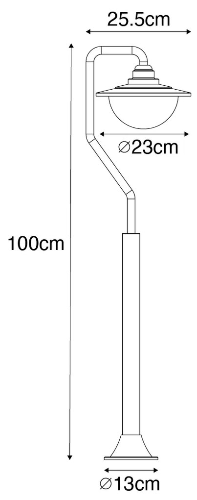 Lanterna exterior clássica ouro antigo 100 cm IP44 - Bruges Clássico / Antigo