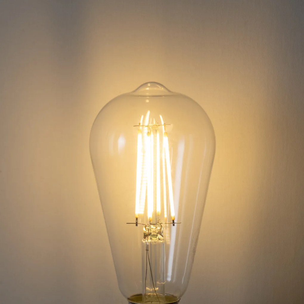 Conjunto de 5 E27 3-staps dimbaar LED lamp ST64 clear 6W 700 lm 2700K