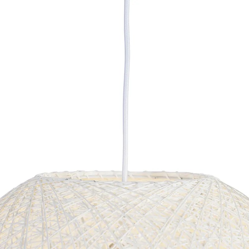 Candeeiro suspenso rural branco 45 cm - Corda Design,Country / Rústico,Moderno