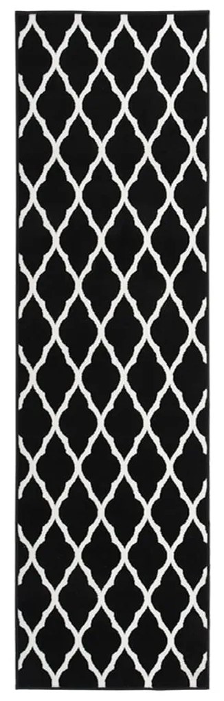 vidaXL Passadeira 80x300 cm polipropileno preto e branco