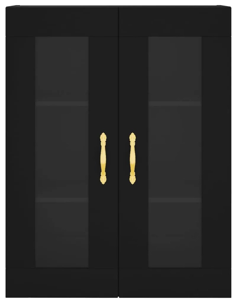 Móveis de parede 2 pcs derivados de madeira preto