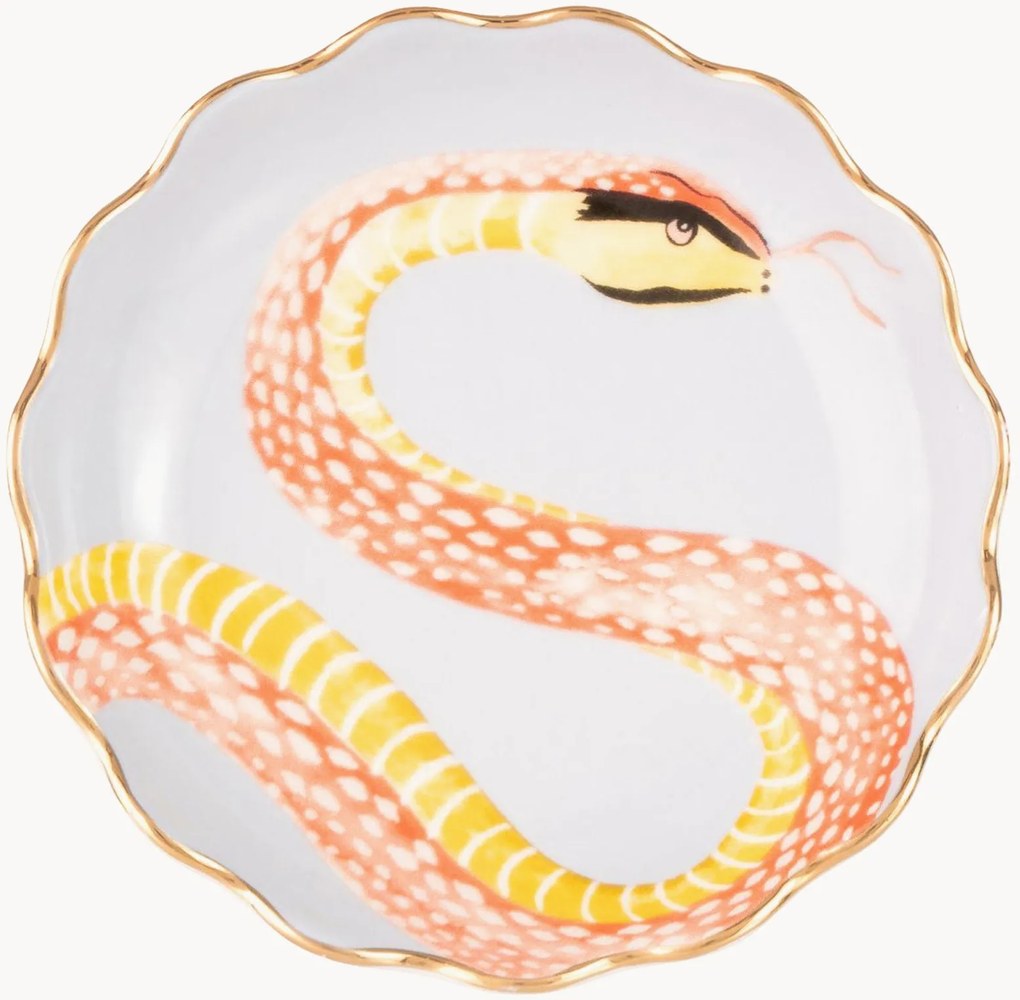 Prato de sobremesa em porcelana fine bone china Snakey