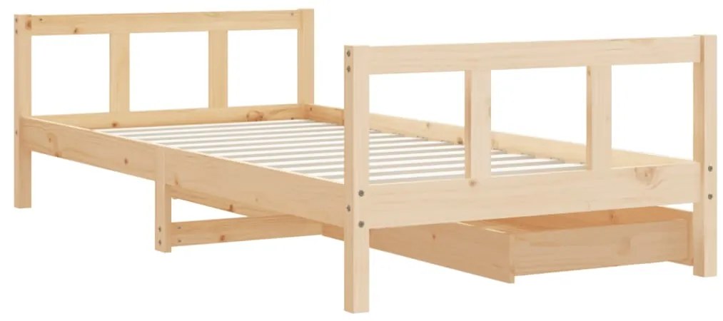 Estrutura de cama infantil c/ gavetas 90x190 cm pinho maciço