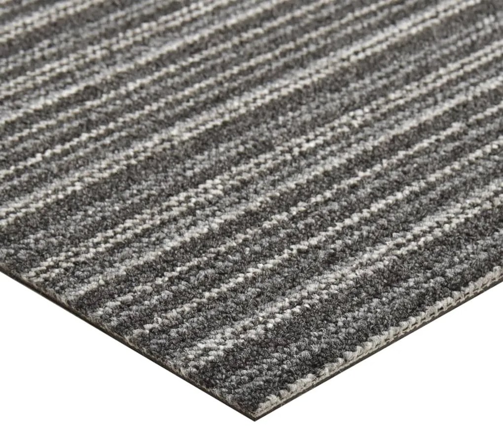 Ladrilhos carpete p/ pisos 20 pcs 5 m² 50x50cm riscas antracite