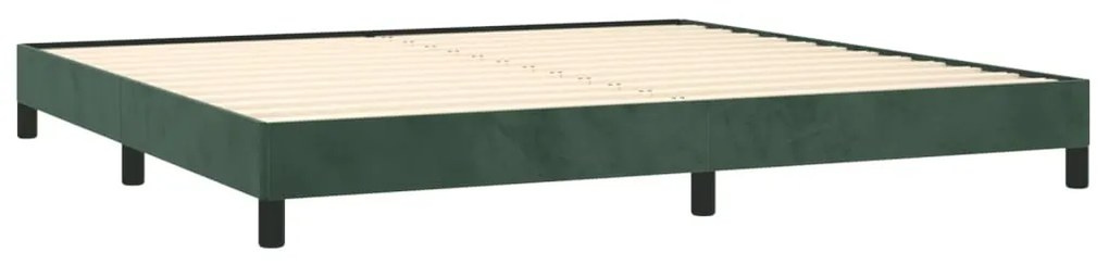Estrutura de cama sem colchão 200x200 cm veludo verde-escuro