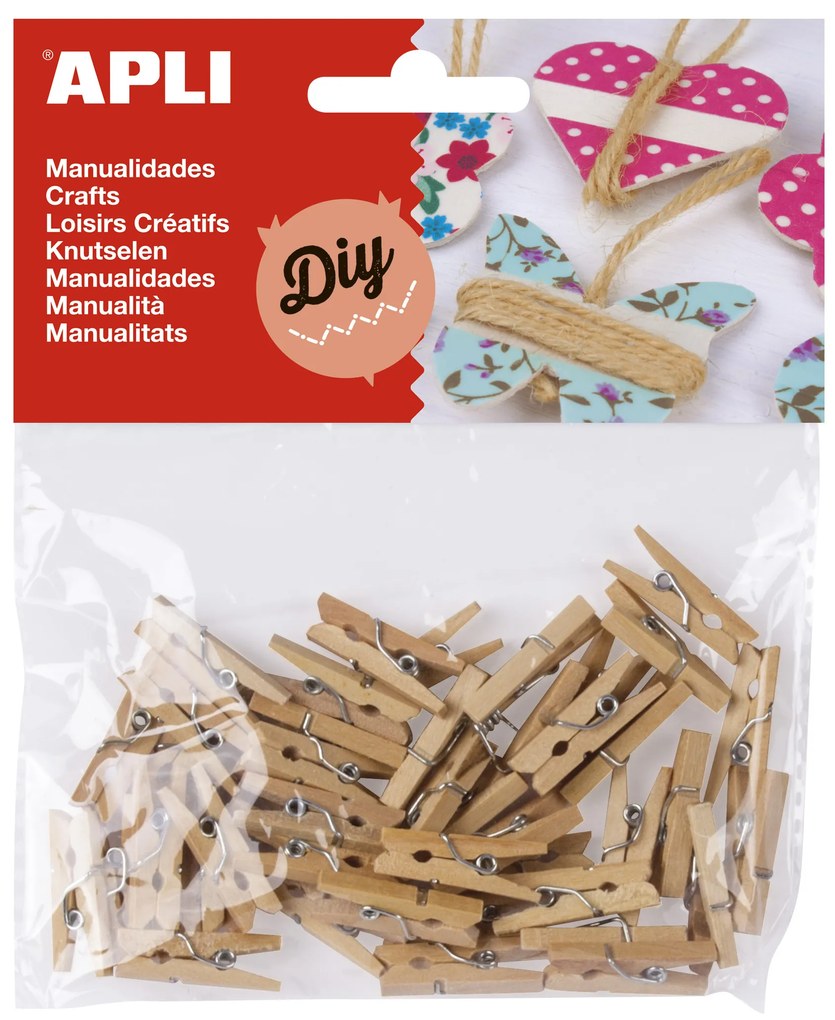 Kit Manualidades – Mini Molas de Madeira – 45 Un. – Apli