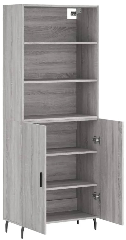 Armário alto 69,5x34x180 cm derivados de madeira sonoma cinza
