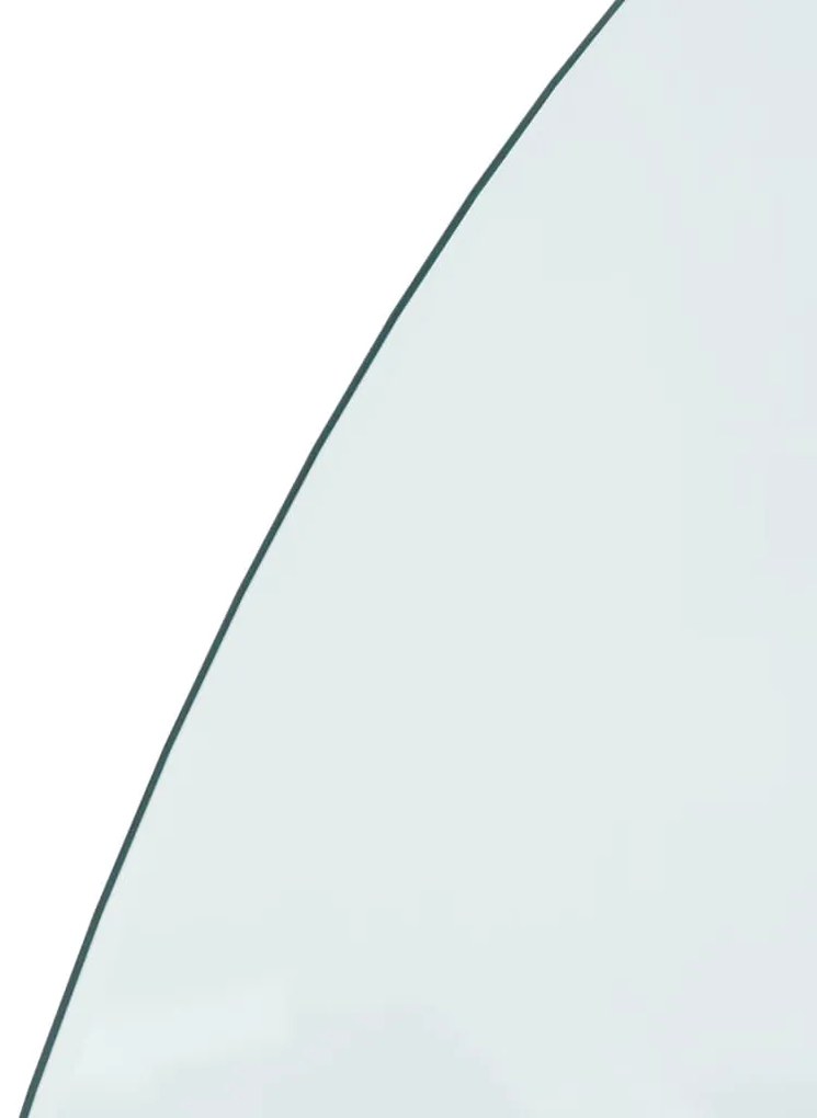 Placa de vidro semicircular para lareira 1000x600 mm