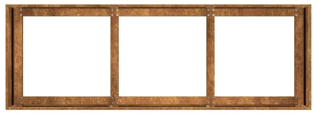 Floreira enferrujada 120x40x40 cm aço resistente