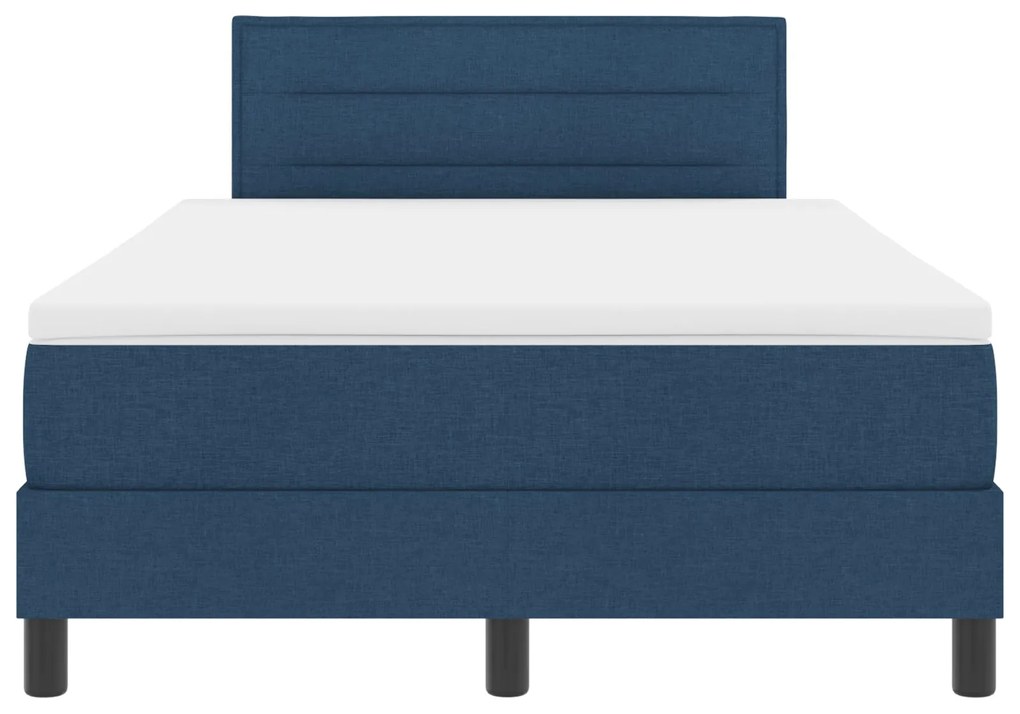 Cama Box Spring com Colchão Azul 120x200 cm Tecido