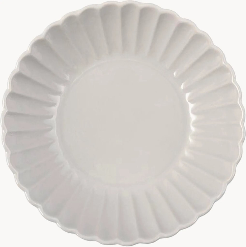 Pratos de sopa com padrão em relevo Lotus, conjunto de 6