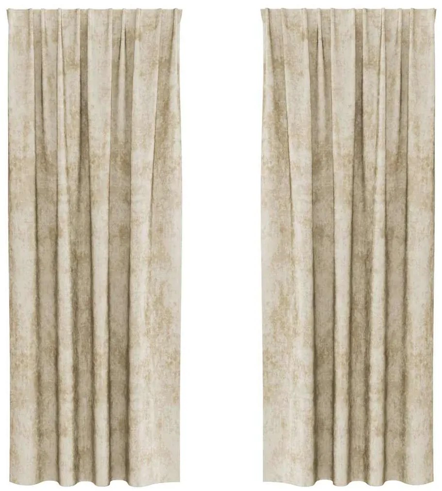 Cortinas de Veludo 2 pcs com Ilhós Creme 225x140 cm