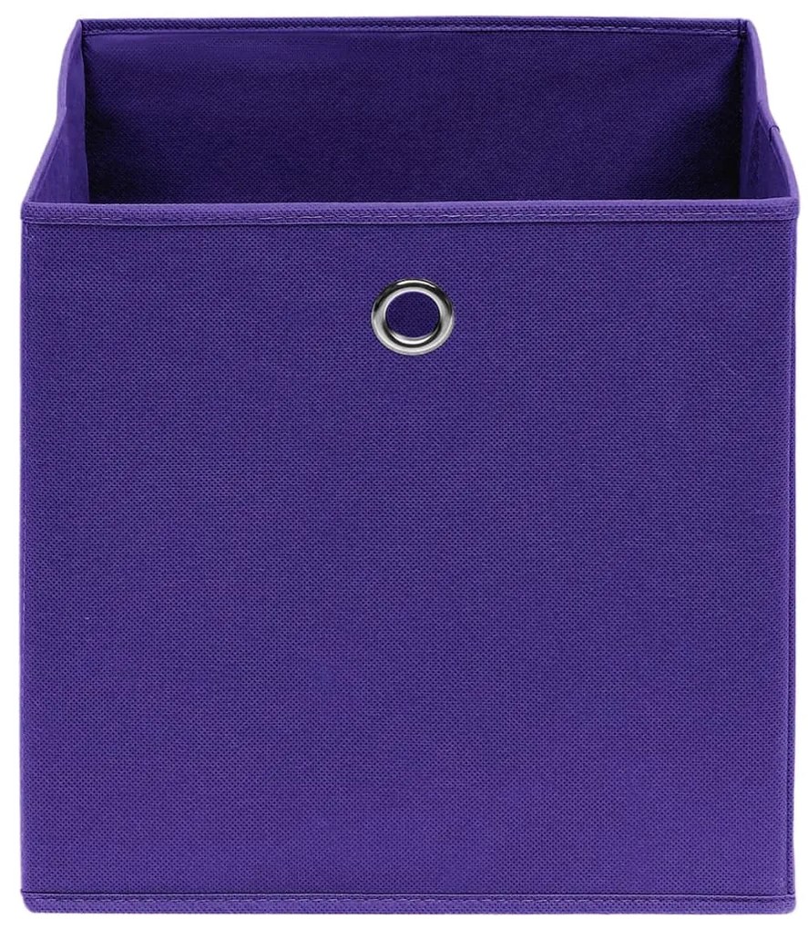 Caixas arrumação 10 pcs 28x28x28 cm tecido-não-tecido roxo