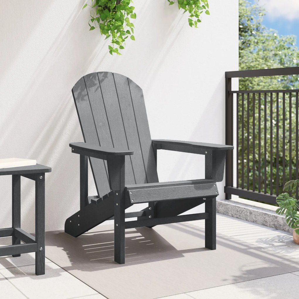 Cadeira Adirondack Cinzento Claro 74x82x91 cm HDPE