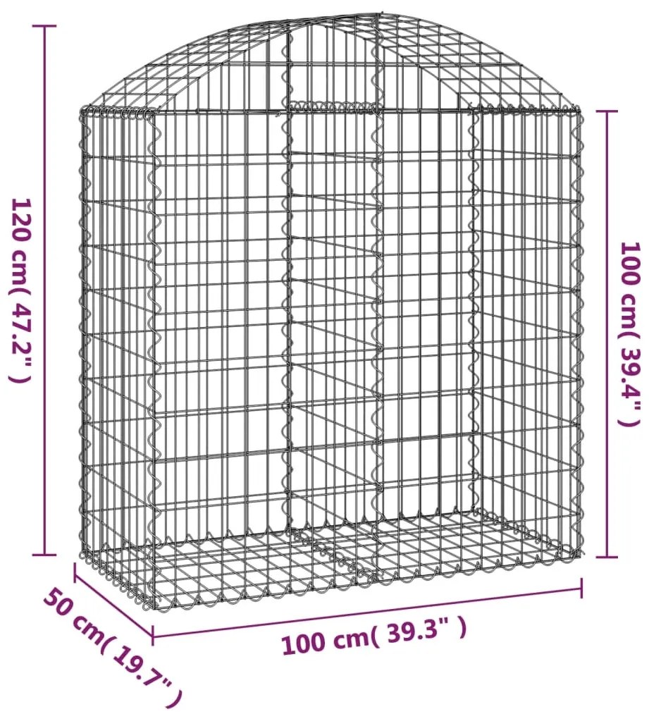 Cesto gabião arqueado 100x50x100/120 cm ferro galvanizado