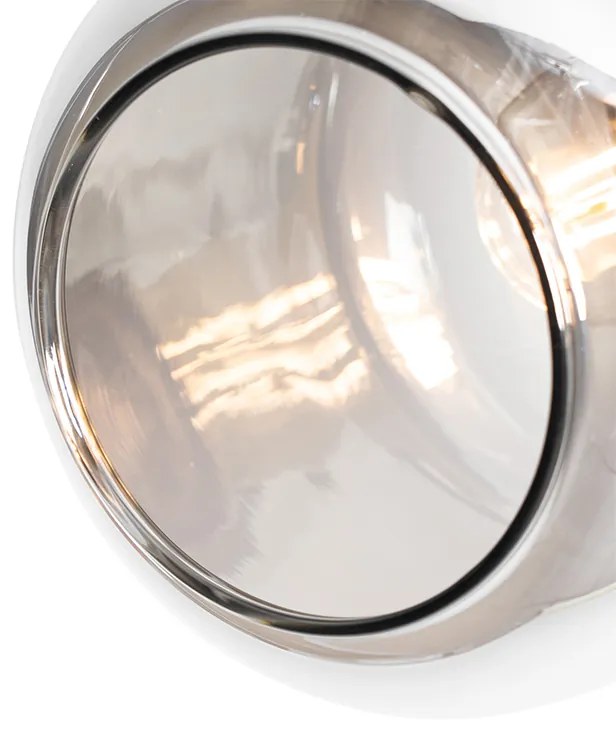 LED Foco de teto inteligente preto com dourado e vidro fumê 4 luzes incluindo 4 Wifi P45 - Zuzanna Design