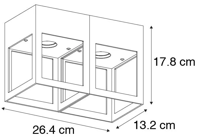 Plafon moderno preto 2-luzes- CELA Moderno