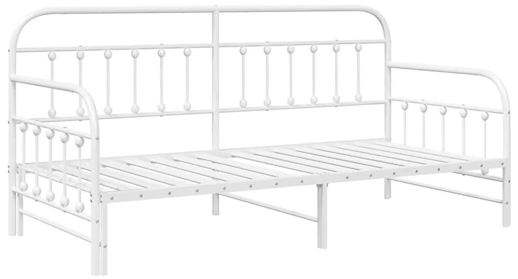 Estrutura de Daybed com Cama Auxiliar vidaXL Branca 100x200 cm Aço