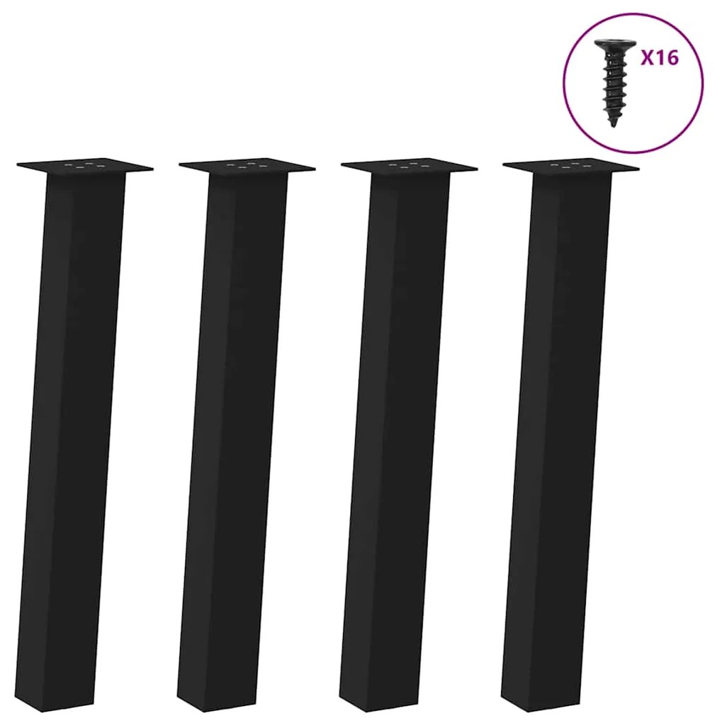 Pés de mesa de console 4 peças, preto, 72 cm, aço
