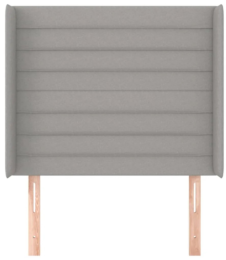 Cabeceira cama c/ abas tecido 103x16x118/128 cm cinzento-claro