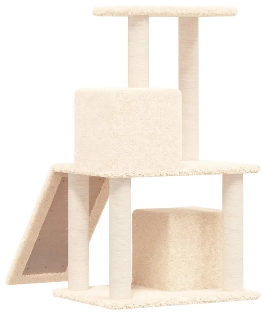 Árvore para gatos c/ postes arranhadores sisal 82 cm cor creme