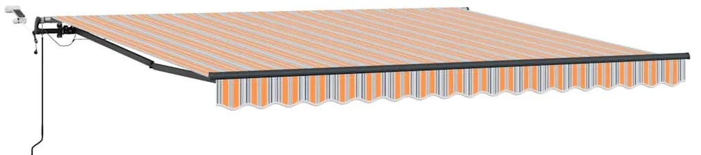 Toldo Retrátil Automático com Listras LED Multicoloridas 400x300 cm