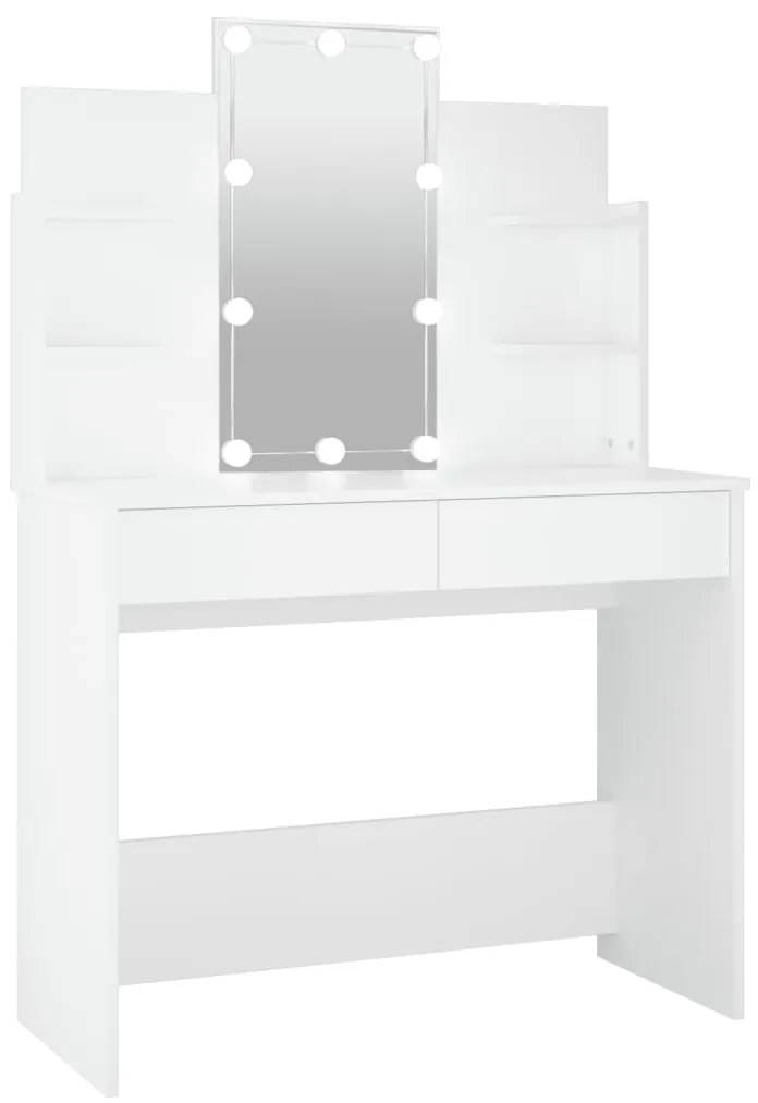 808819 vidaXL Toucador com LEDs 96x40x142 cm cor branco
