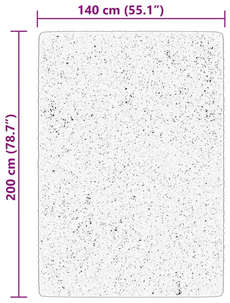 Tapete pelo curto macio e lavável HUARTE 140x200 cm cor creme