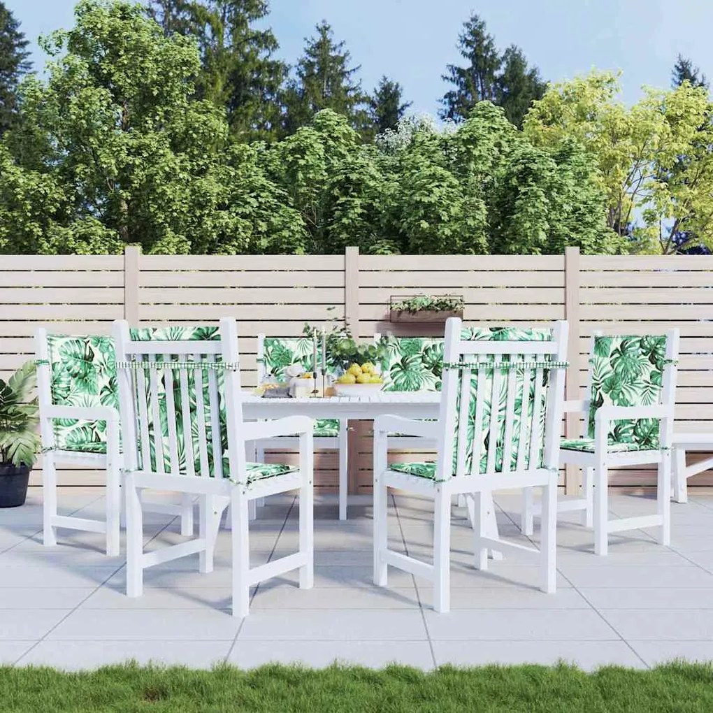 vidaXL Almofadas de cadeira 6 pcs Padrão de folhas 100 x 50 x 3 cm