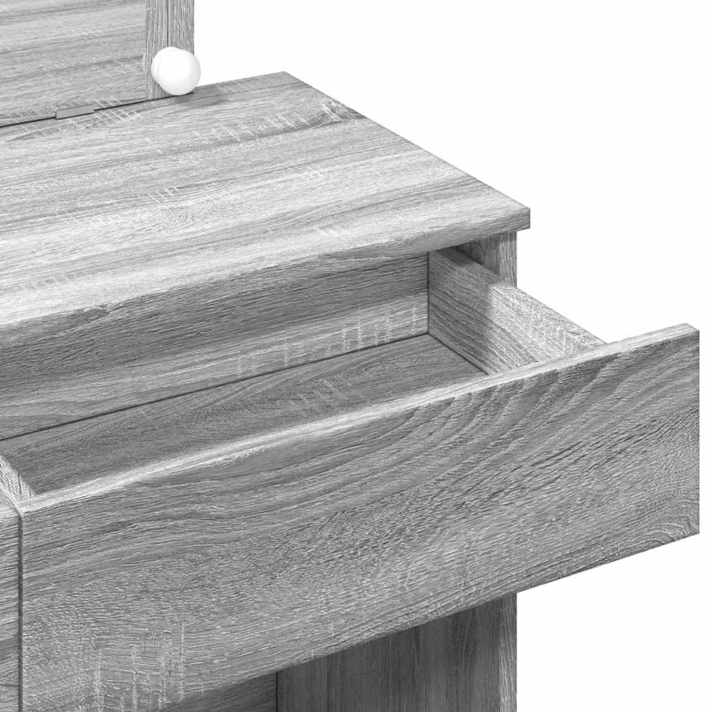 Toucador com LEDs 100x40x120 cm sonoma cinza