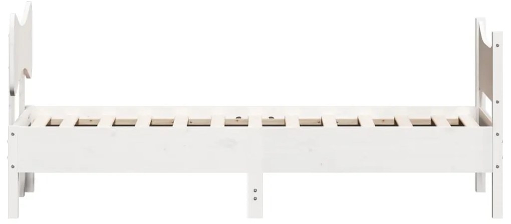 Estrutura de cama com cabeceira 90x190 cm pinho maciço branco