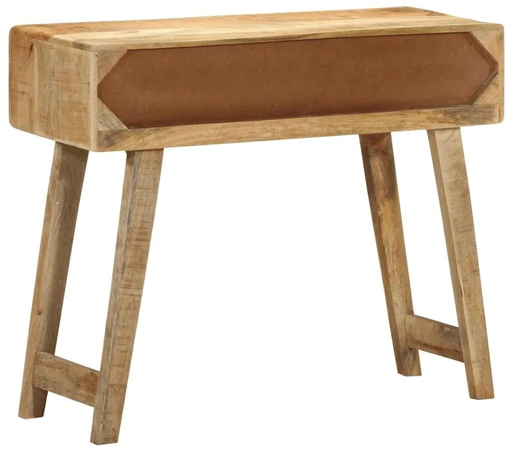 Mesa consola 90x32x75 cm madeira de mangueira áspera maciça