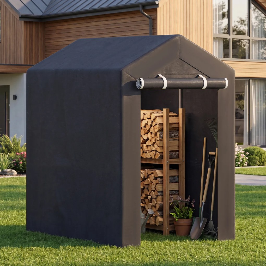 Abrigo de Jardim para Arrumação, 92 x 150 x 150 cm, Estrutura Galvanizada, Cinzento-escuro
