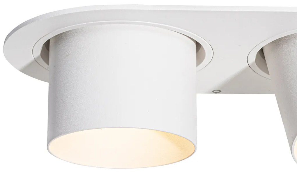 Set van 6 inbouwspots wit GU10 70mm kantelbaar 2-lichts - Installa Moderno